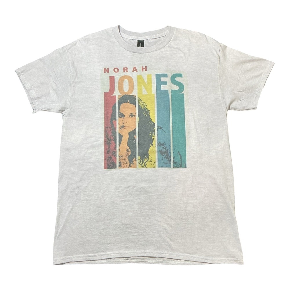 Norah Jones Graphic T-Shirt Mens Gray Short Sleeve Music Band Tee Gildan Medium